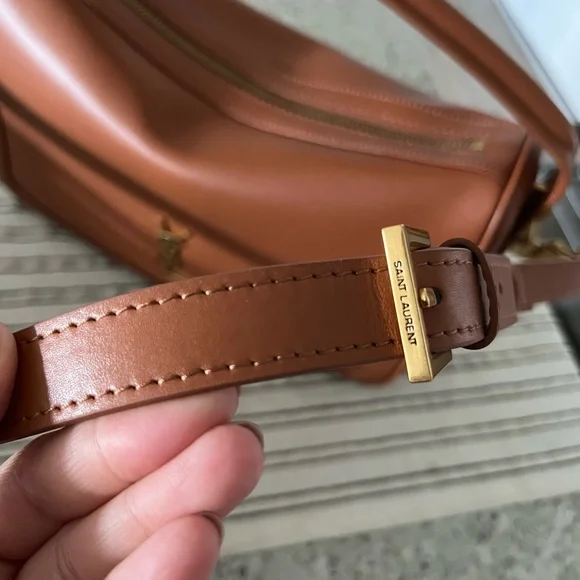 YSL camera supple bag top handle leather brown Saint Laurent like new 28cm - Picture 5 of 13